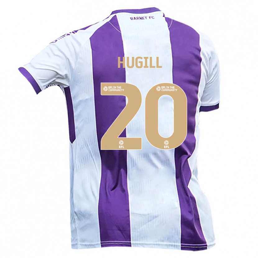 Danxen Donna Maglia Joe Hugill #20 Bianco Viola Kit Gara Away 2025/26 Maglietta