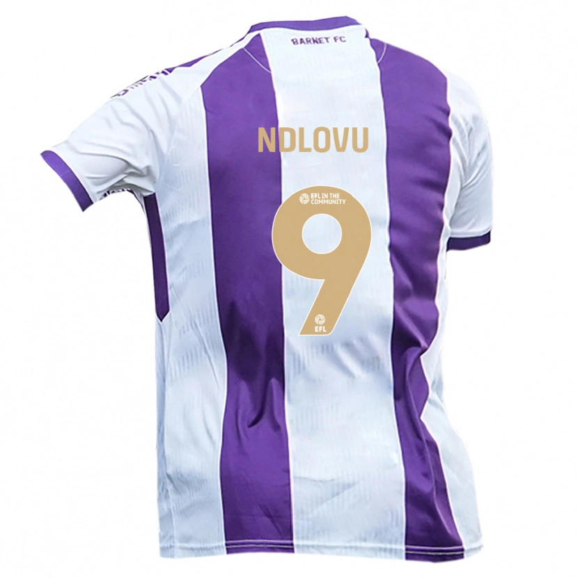 Danxen Donna Maglia Lee Ndlovu #9 Bianco Viola Kit Gara Away 2025/26 Maglietta