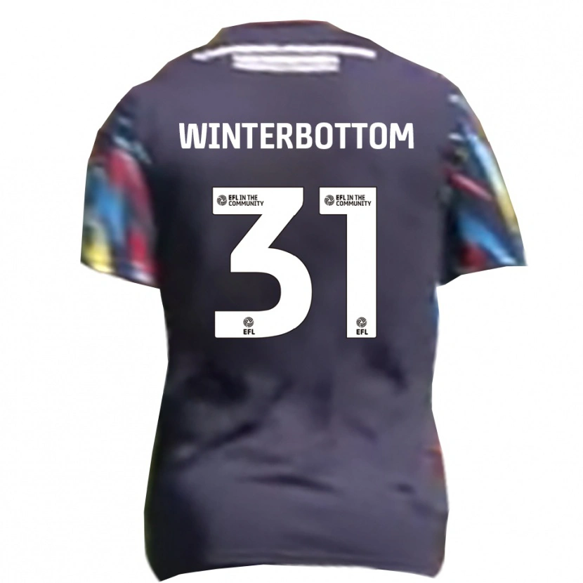 Danxen Donna Maglia Ben Winterbottom #31 Blu Navy Giallo Rosso Kit Gara Away 2025/26 Maglietta
