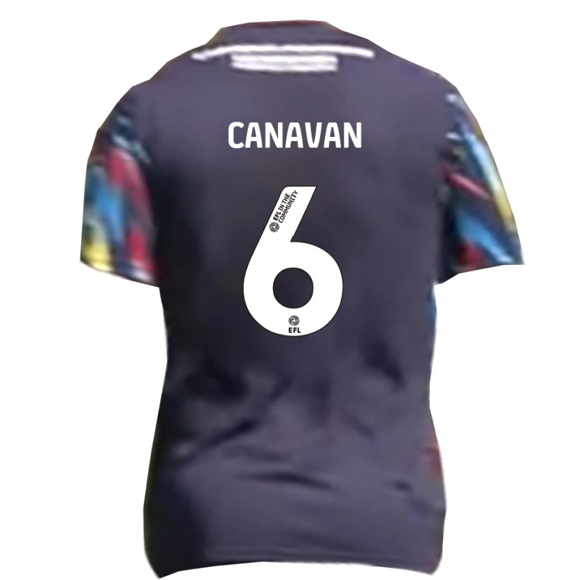Danxen Donna Maglia Niall Canavan #6 Blu Navy Giallo Rosso Kit Gara Away 2025/26 Maglietta