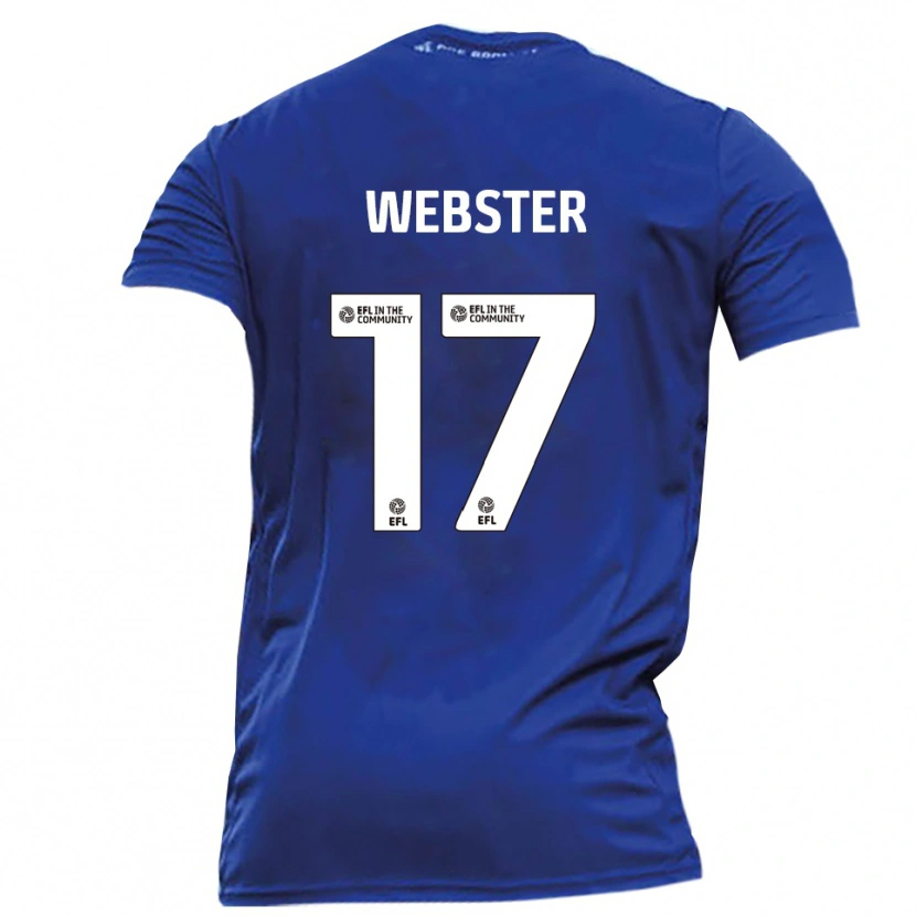 Danxen Donna Maglia Byron Webster #17 Blu Bianco Kit Gara Away 2025/26 Maglietta