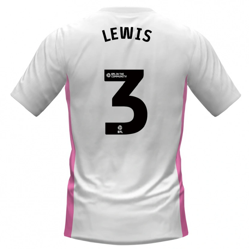 Danxen Donna Maglia Adam Lewis #3 Bianco Rosso Kit Gara Away 2025/26 Maglietta