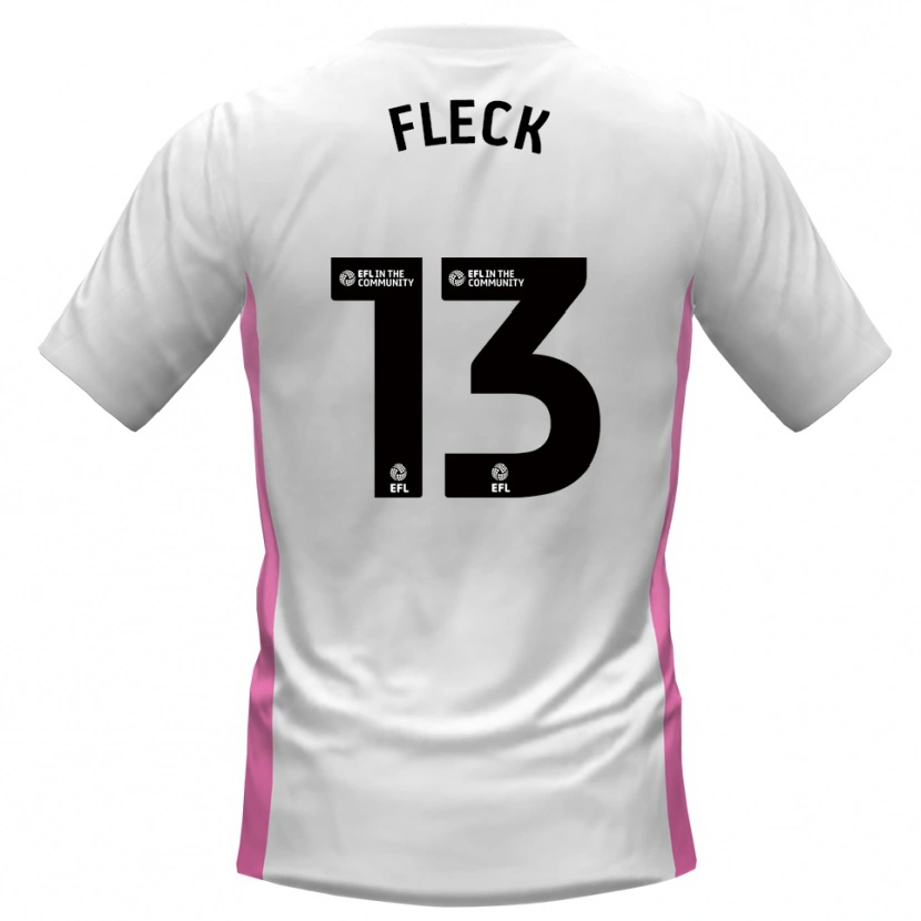 Danxen Donna Maglia John Fleck #13 Bianco Rosso Kit Gara Away 2025/26 Maglietta