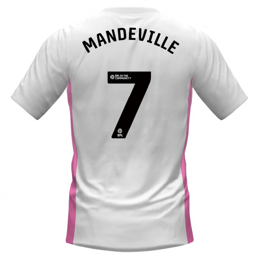 Danxen Donna Maglia Liam Mandeville #7 Bianco Rosso Kit Gara Away 2025/26 Maglietta