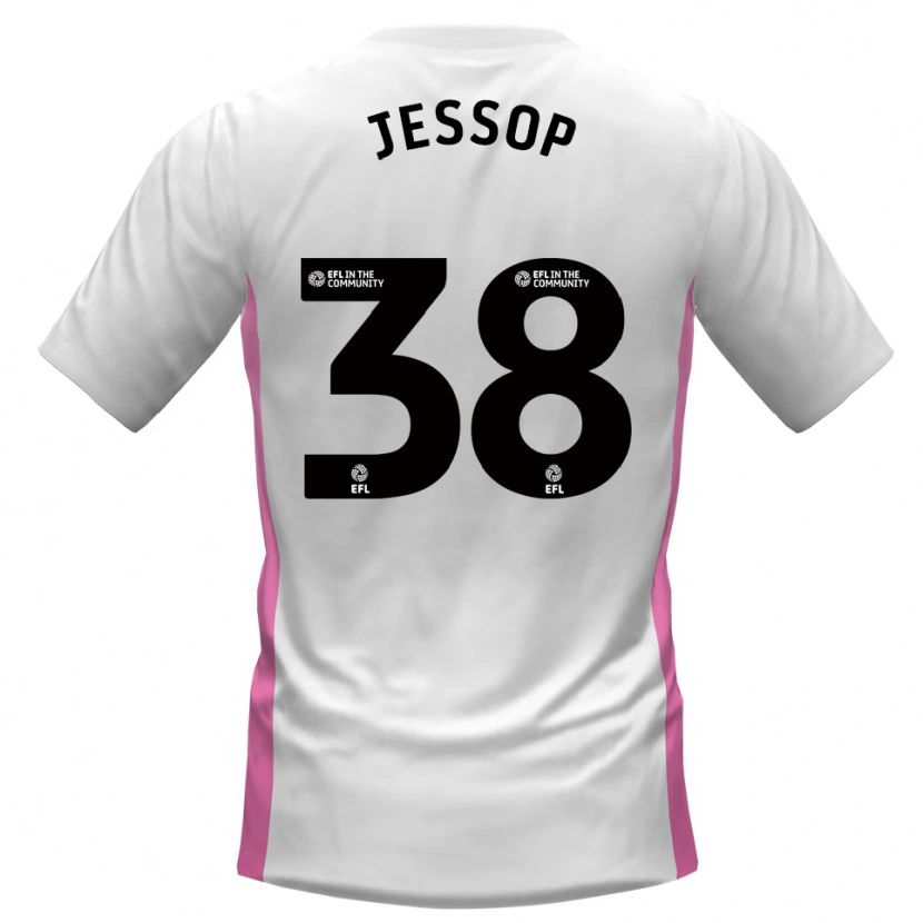Danxen Donna Maglia Liam Jessop #38 Bianco Rosso Kit Gara Away 2025/26 Maglietta