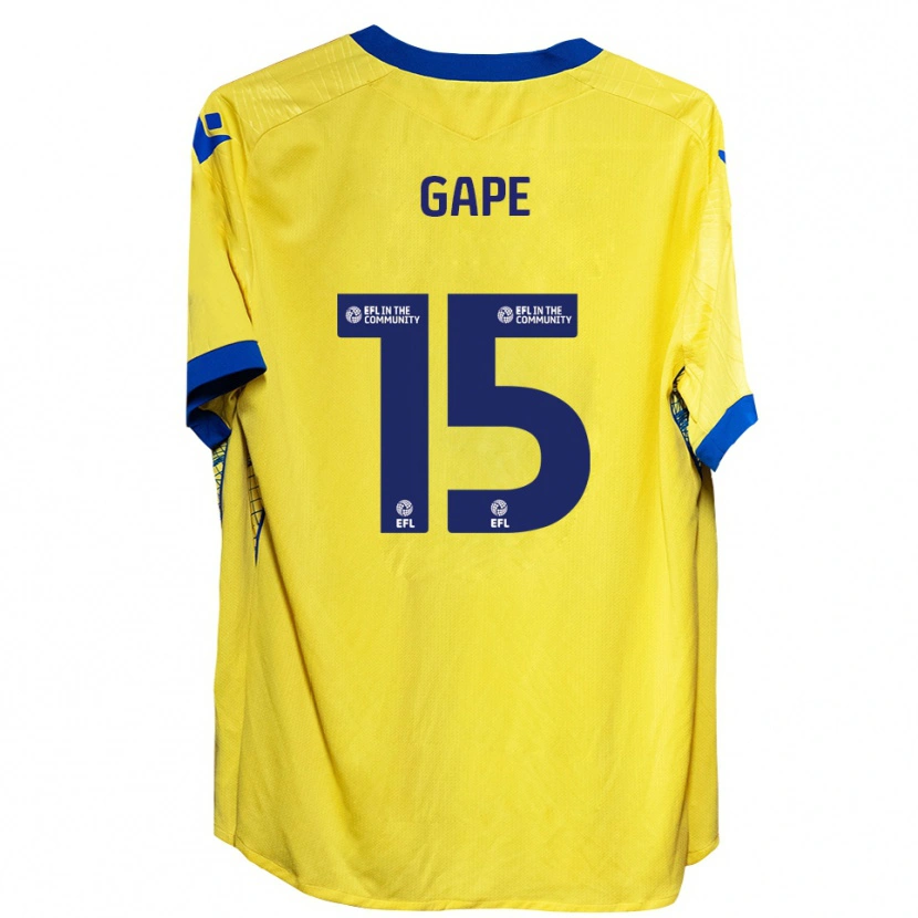 Danxen Donna Maglia Dominic Gape #15 Giallo Blu Kit Gara Away 2025/26 Maglietta