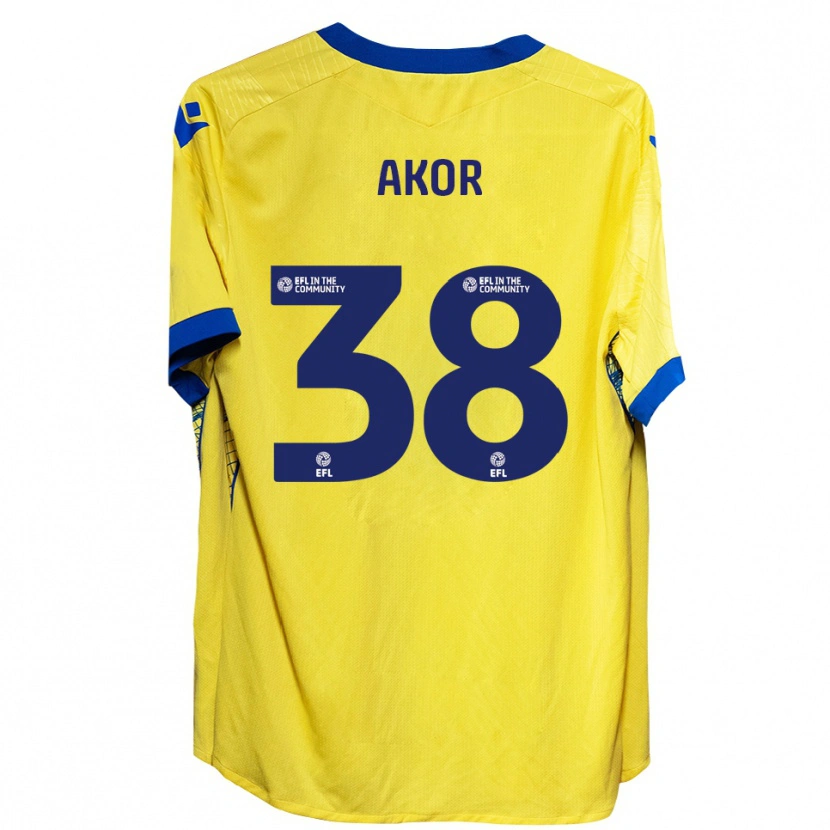 Danxen Donna Maglia Elkanah Akor #38 Giallo Blu Kit Gara Away 2025/26 Maglietta