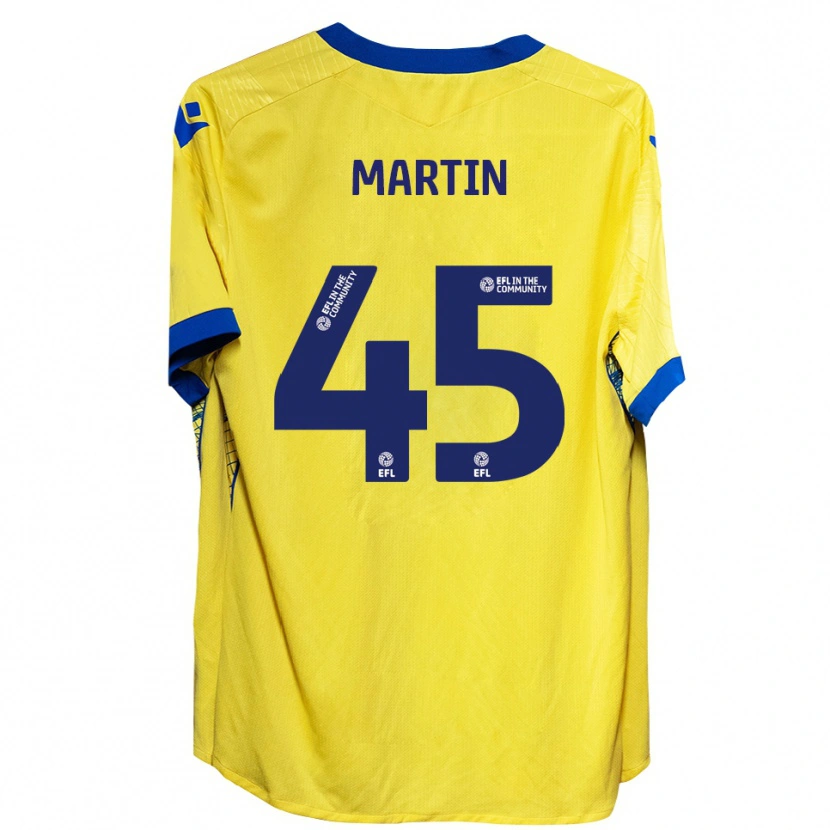 Danxen Donna Maglia Kai Martin #45 Giallo Blu Kit Gara Away 2025/26 Maglietta