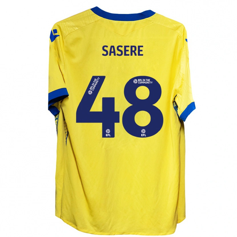 Danxen Donna Maglia James Sasere #48 Giallo Blu Kit Gara Away 2025/26 Maglietta