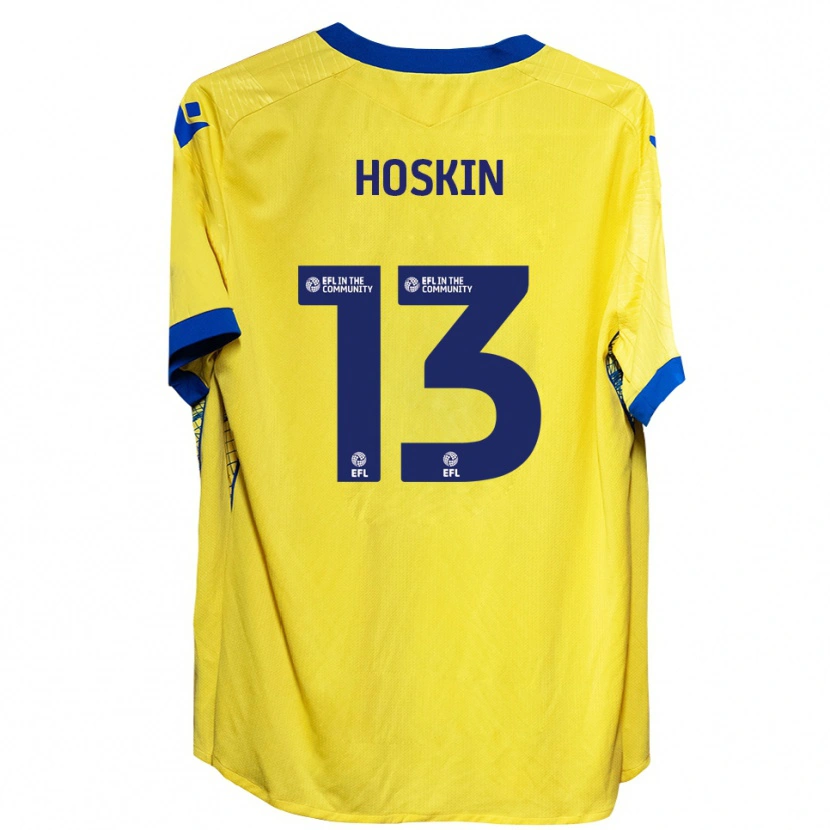 Danxen Donna Maglia Owen Hoskin #13 Giallo Blu Kit Gara Away 2025/26 Maglietta