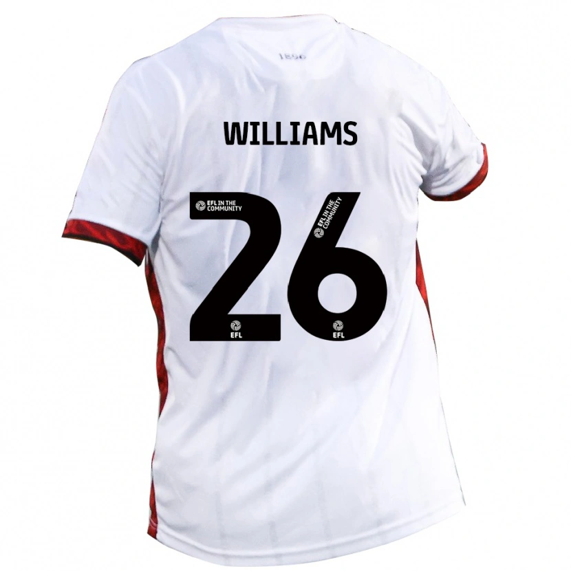 Danxen Donna Maglia Jay Williams #26 Bianco Rosso Nero Kit Gara Away 2025/26 Maglietta