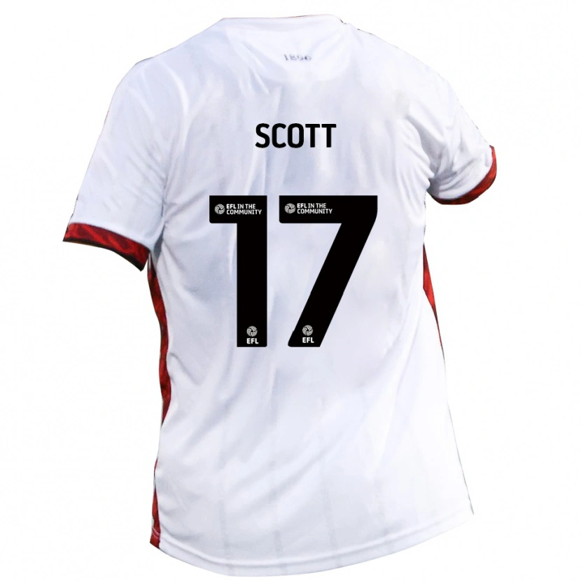 Danxen Donna Maglia Kyle Scott #17 Bianco Rosso Nero Kit Gara Away 2025/26 Maglietta