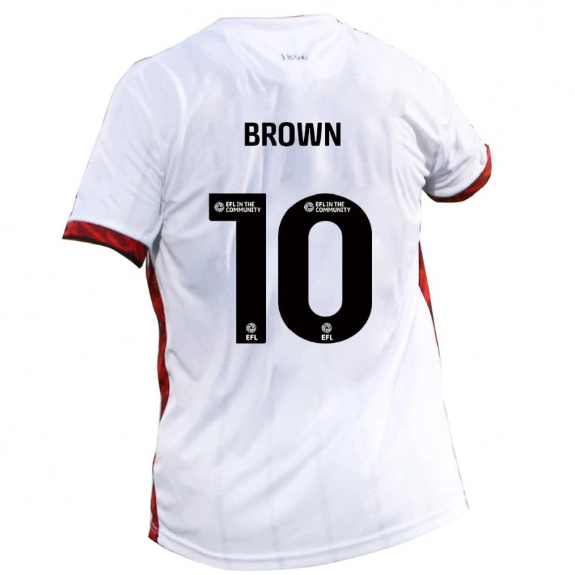 Danxen Donna Maglia Reece Brown #10 Bianco Rosso Nero Kit Gara Away 2025/26 Maglietta