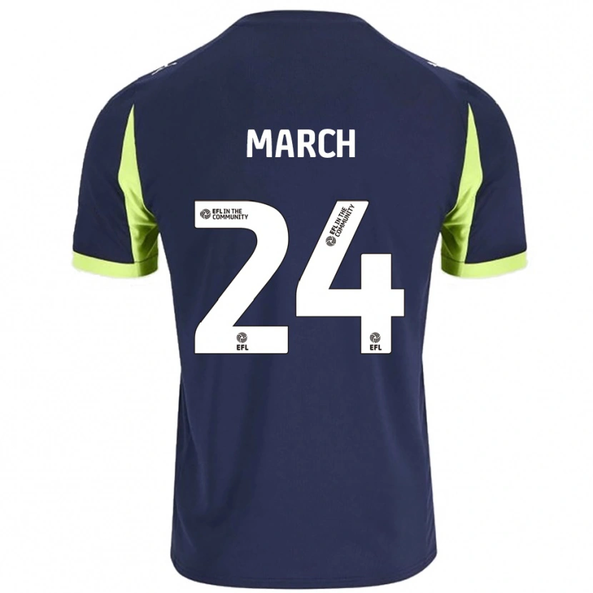 Danxen Donna Maglia Josh March #24 Blu Navy Verde Fluorescente Kit Gara Away 2025/26 Maglietta