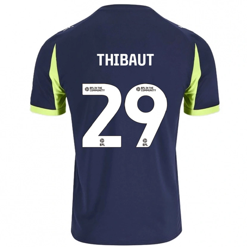 Danxen Donna Maglia Adrien Thibaut #29 Blu Navy Verde Fluorescente Kit Gara Away 2025/26 Maglietta