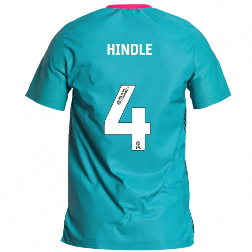 Danxen Donna Maglia Harry Hindle #4 Azzurro Rosa Kit Gara Away 2025/26 Maglietta