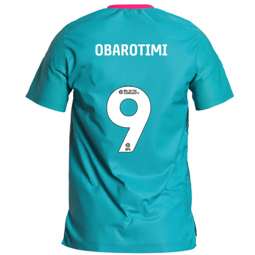 Danxen Donna Maglia Jayden Obarotimi #9 Azzurro Rosa Kit Gara Away 2025/26 Maglietta