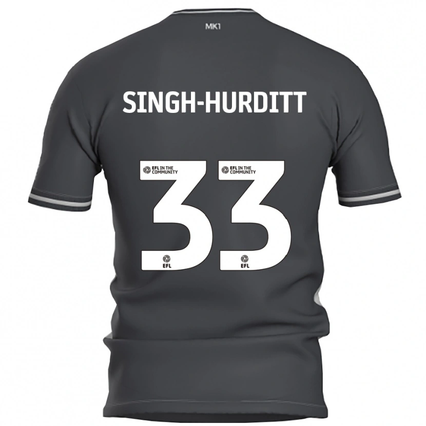 Danxen Donna Maglia Damerai Singh-Hurditt #33 Grigio Argento Kit Gara Away 2025/26 Maglietta