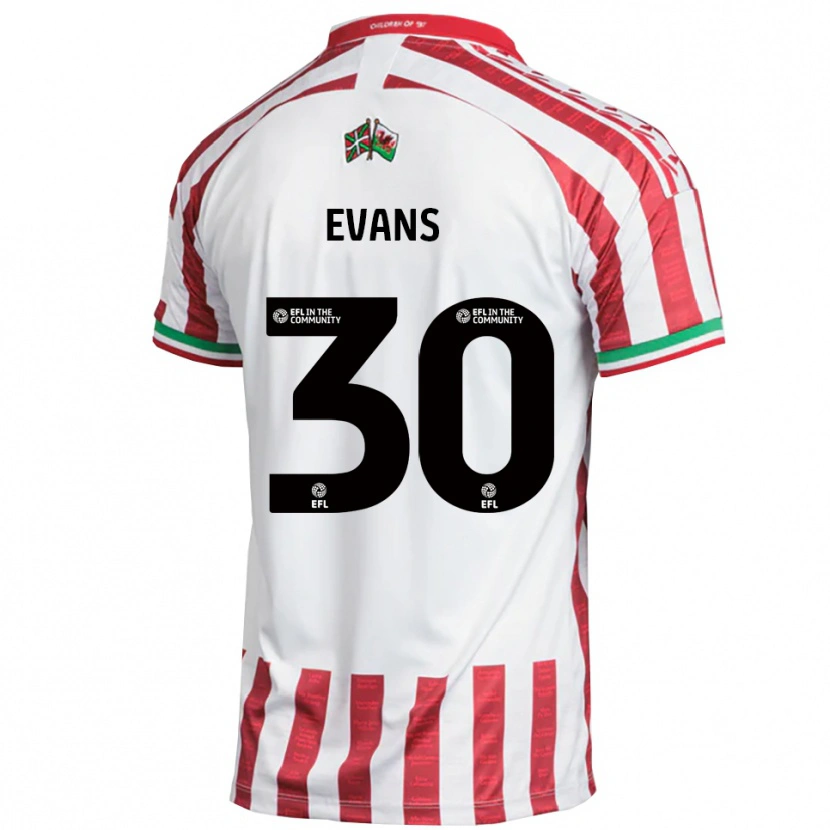Danxen Donna Maglia Corey Evans #30 Rosso Bianco Kit Gara Away 2025/26 Maglietta