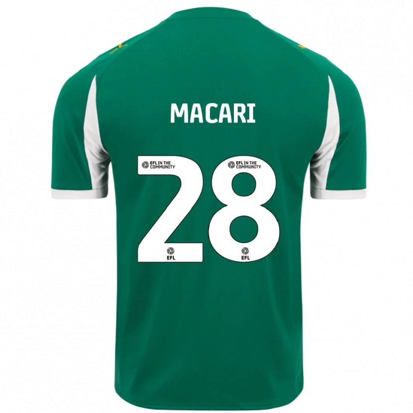 Danxen Donna Maglia Lewis Macari #28 Verde Bianco Kit Gara Away 2025/26 Maglietta