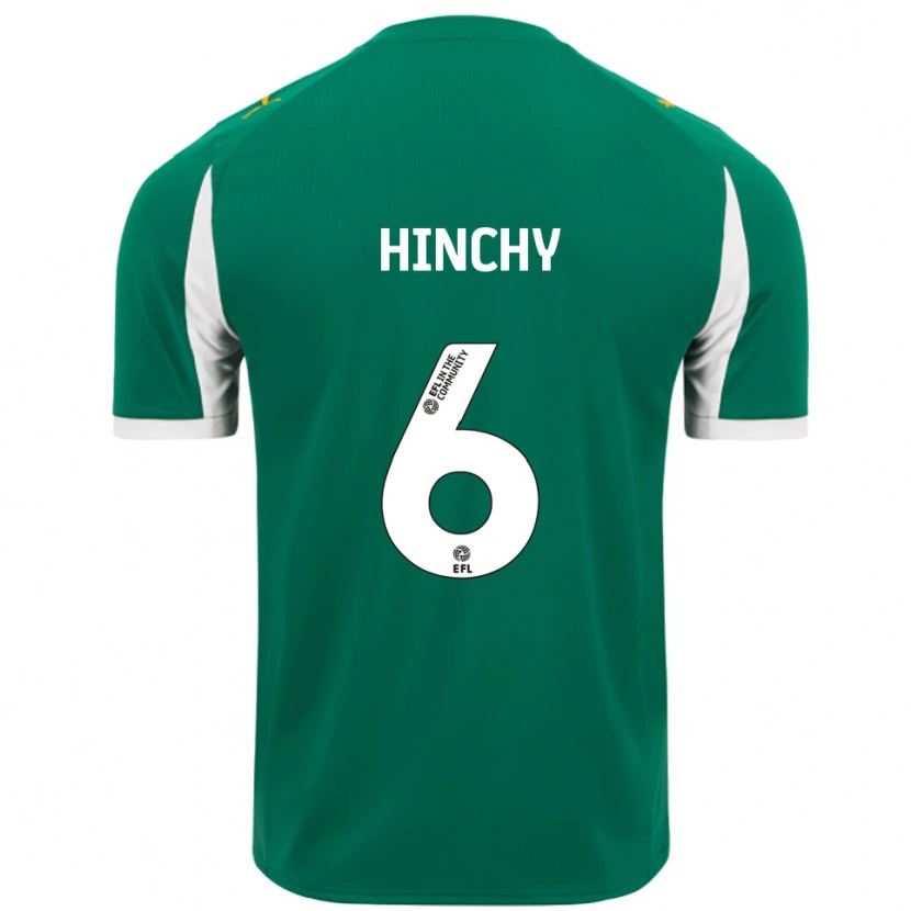 Danxen Donna Maglia Jack Hinchy #6 Verde Bianco Kit Gara Away 2025/26 Maglietta