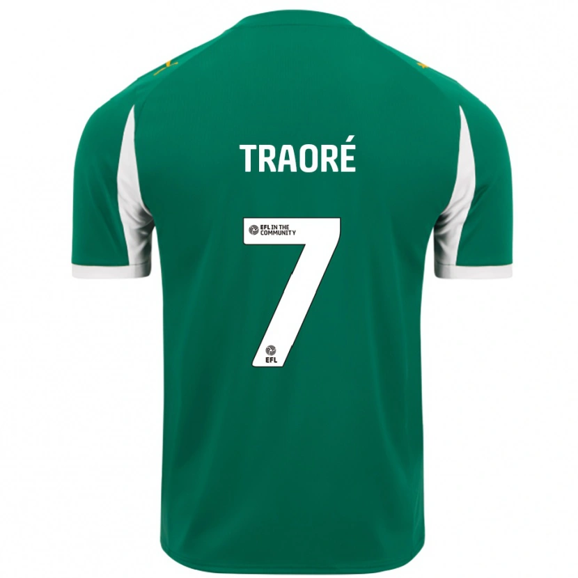 Danxen Donna Maglia Maï Traoré #7 Verde Bianco Kit Gara Away 2025/26 Maglietta