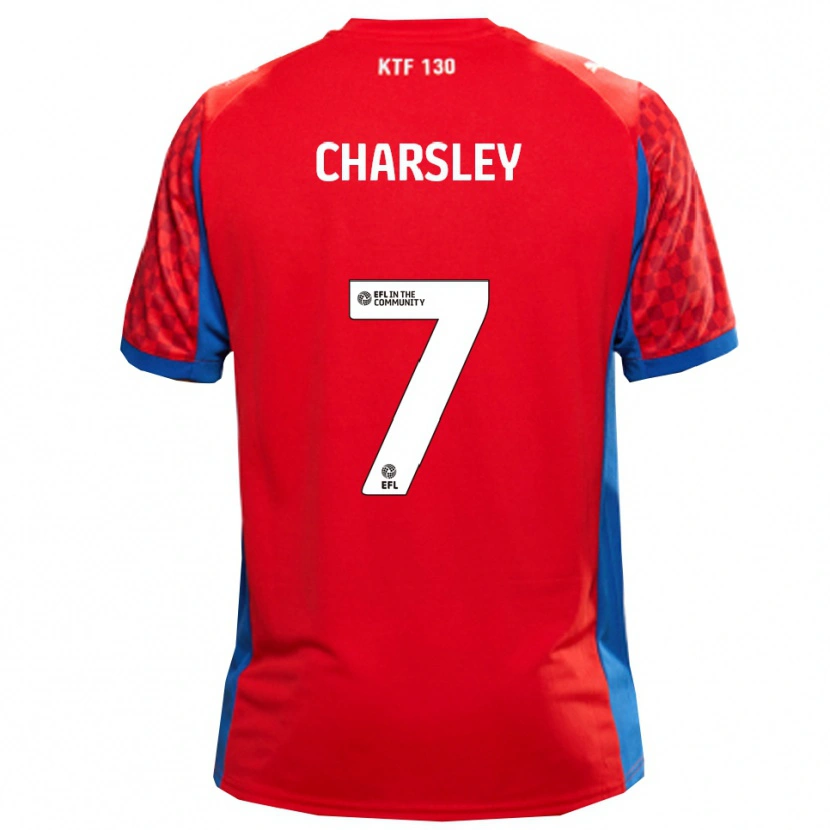 Danxen Donna Maglia Harry Charsley #7 Rosso Blu Kit Gara Away 2025/26 Maglietta