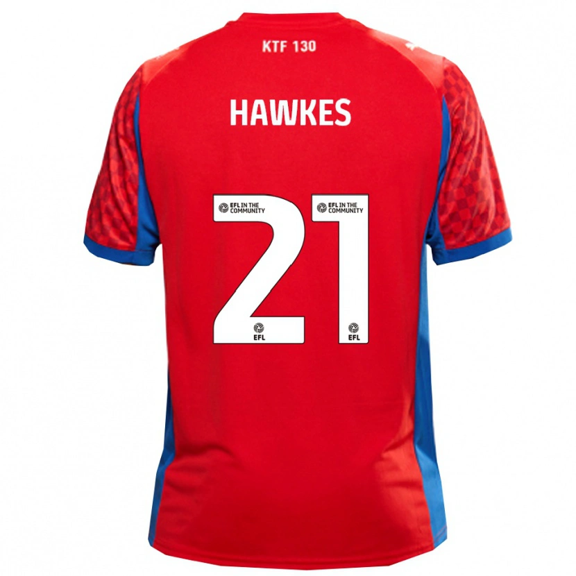 Danxen Donna Maglia Josh Hawkes #21 Rosso Blu Kit Gara Away 2025/26 Maglietta