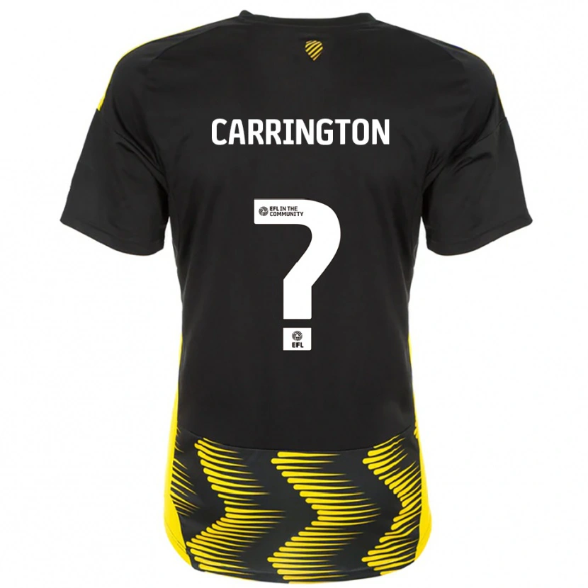 Danxen Donna Maglia Abbie Carrington #0 Nero Giallo Kit Gara Away 2025/26 Maglietta