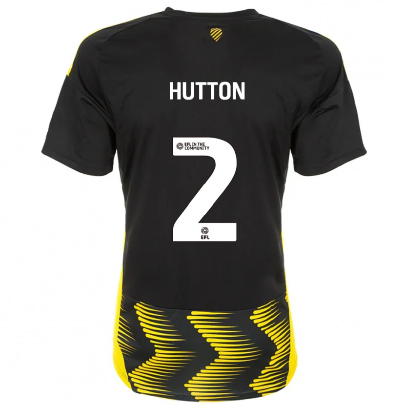 Danxen Donna Maglia Emily Hutton #2 Nero Giallo Kit Gara Away 2025/26 Maglietta