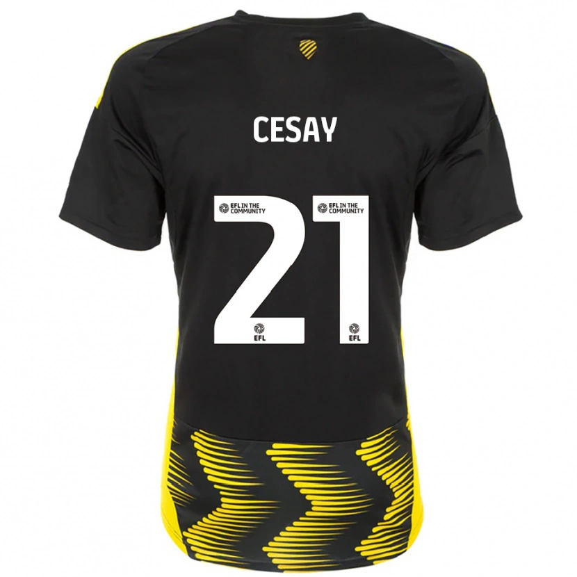 Danxen Donna Maglia Kallum Cesay #21 Nero Giallo Kit Gara Away 2025/26 Maglietta