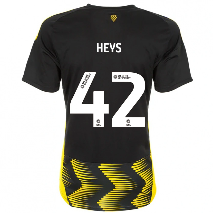 Danxen Donna Maglia Marshall Heys #42 Nero Giallo Kit Gara Away 2025/26 Maglietta