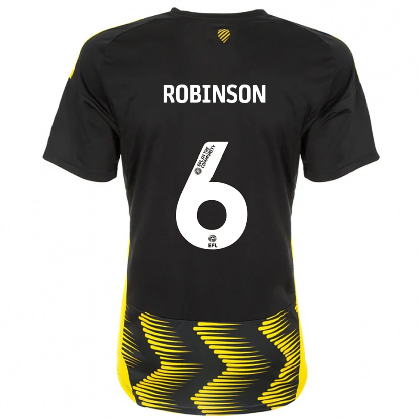 Danxen Donna Maglia Lily Robinson #6 Nero Giallo Kit Gara Away 2025/26 Maglietta