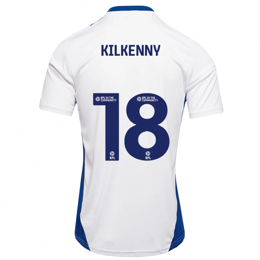 Danxen Donna Maglia Gavin Kilkenny #18 Bianco Blu Kit Gara Away 2025/26 Maglietta