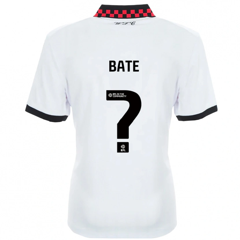 Danxen Donna Maglia Rhiannon Bate #0 Bianco Nero Kit Gara Away 2025/26 Maglietta