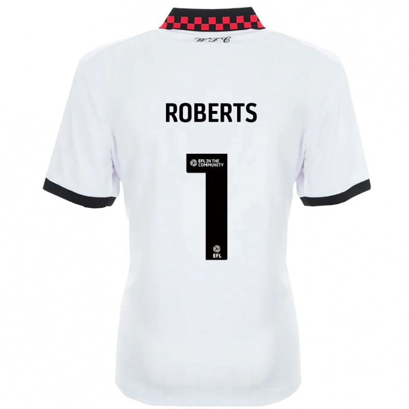 Danxen Donna Maglia Myles Roberts #1 Bianco Nero Kit Gara Away 2025/26 Maglietta