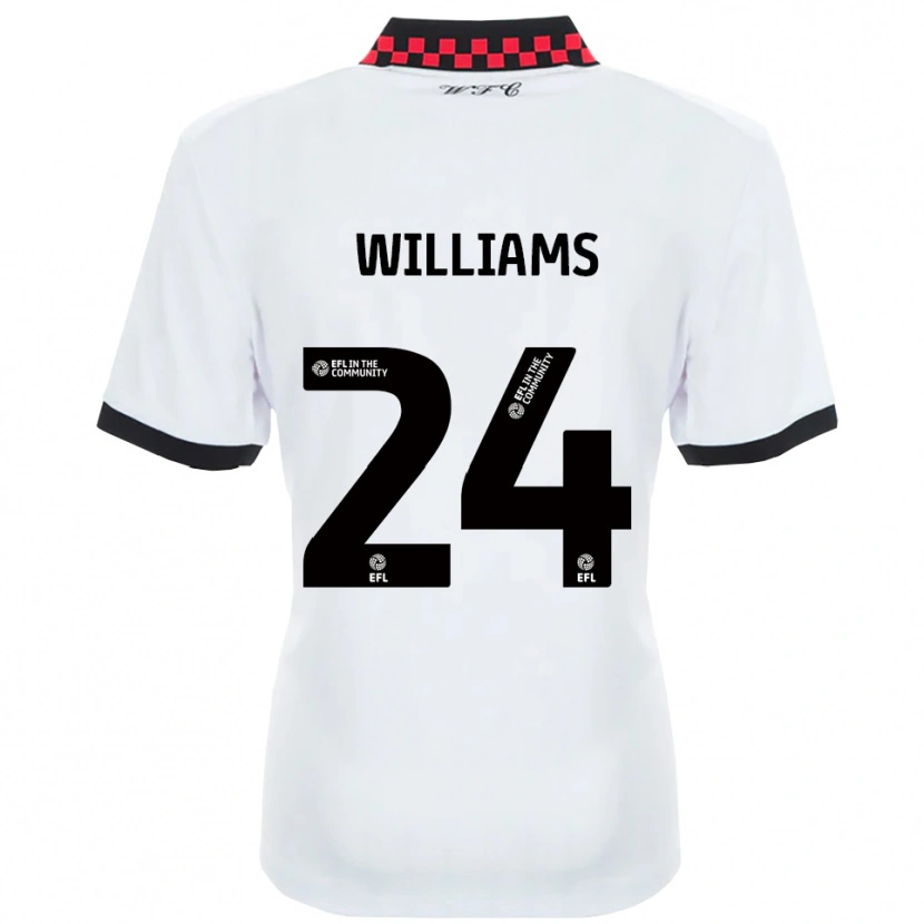 Danxen Donna Maglia Harry Williams #24 Bianco Nero Kit Gara Away 2025/26 Maglietta