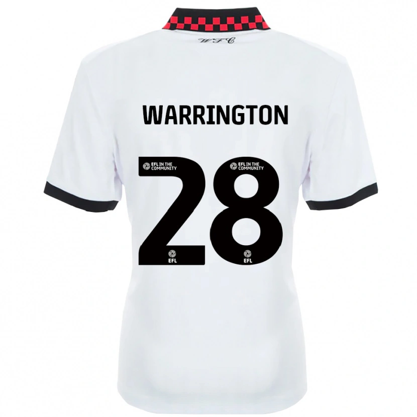 Danxen Donna Maglia Lewis Warrington #28 Bianco Nero Kit Gara Away 2025/26 Maglietta