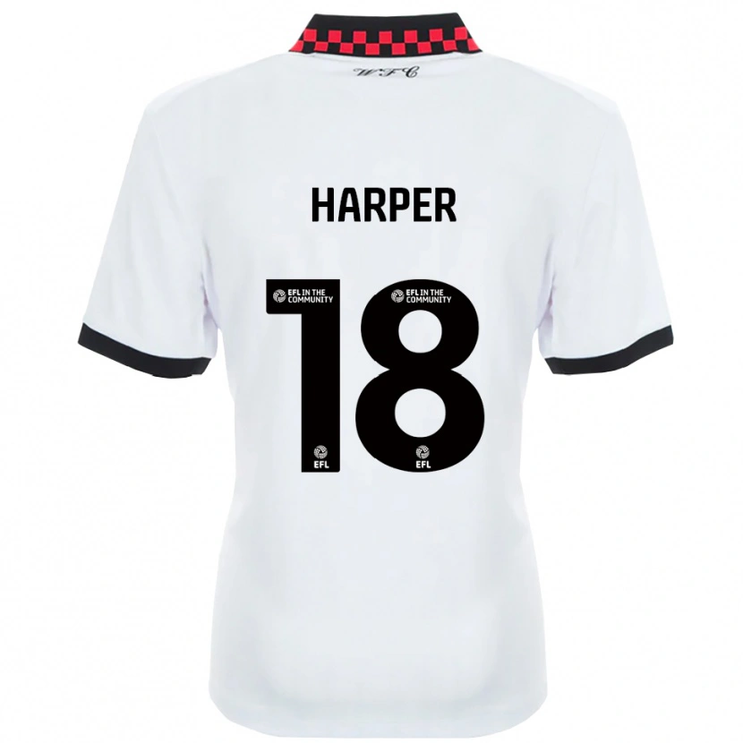 Danxen Donna Maglia Vincent Harper #18 Bianco Nero Kit Gara Away 2025/26 Maglietta