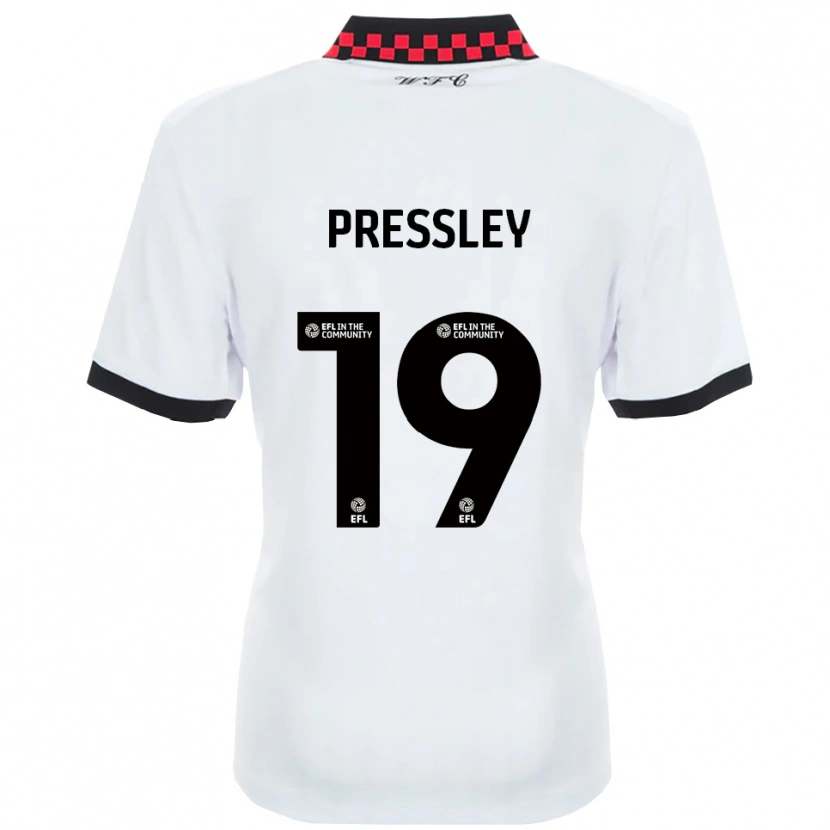 Danxen Donna Maglia Aaron Pressley #19 Bianco Nero Kit Gara Away 2025/26 Maglietta