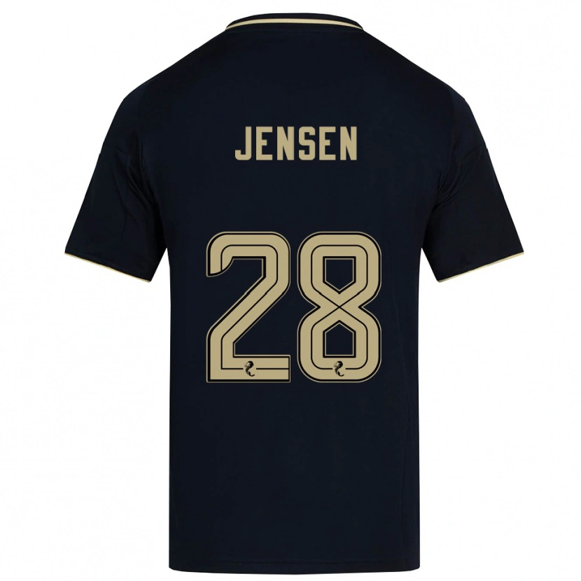 Danxen Donna Maglia Alexander Jensen #28 Blu Navy Oro Kit Gara Away 2025/26 Maglietta