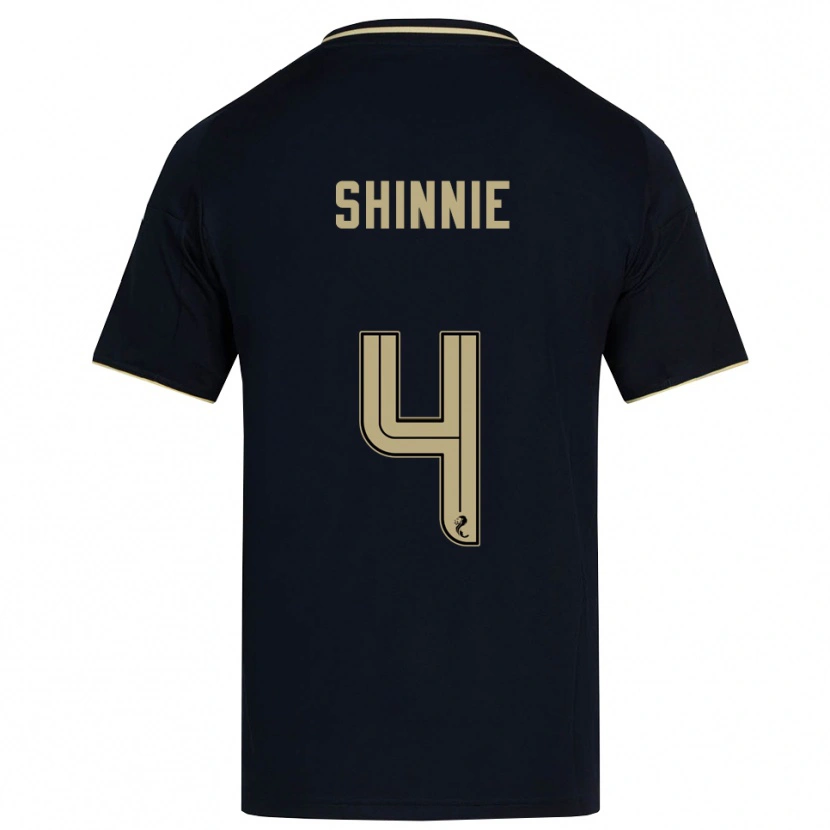 Danxen Donna Maglia Graeme Shinnie #4 Blu Navy Oro Kit Gara Away 2025/26 Maglietta