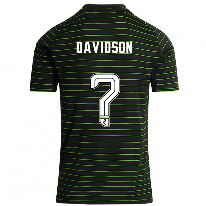 Danxen Donna Maglia Alasdair Davidson #0 Nero Verde Kit Gara Away 2025/26 Maglietta