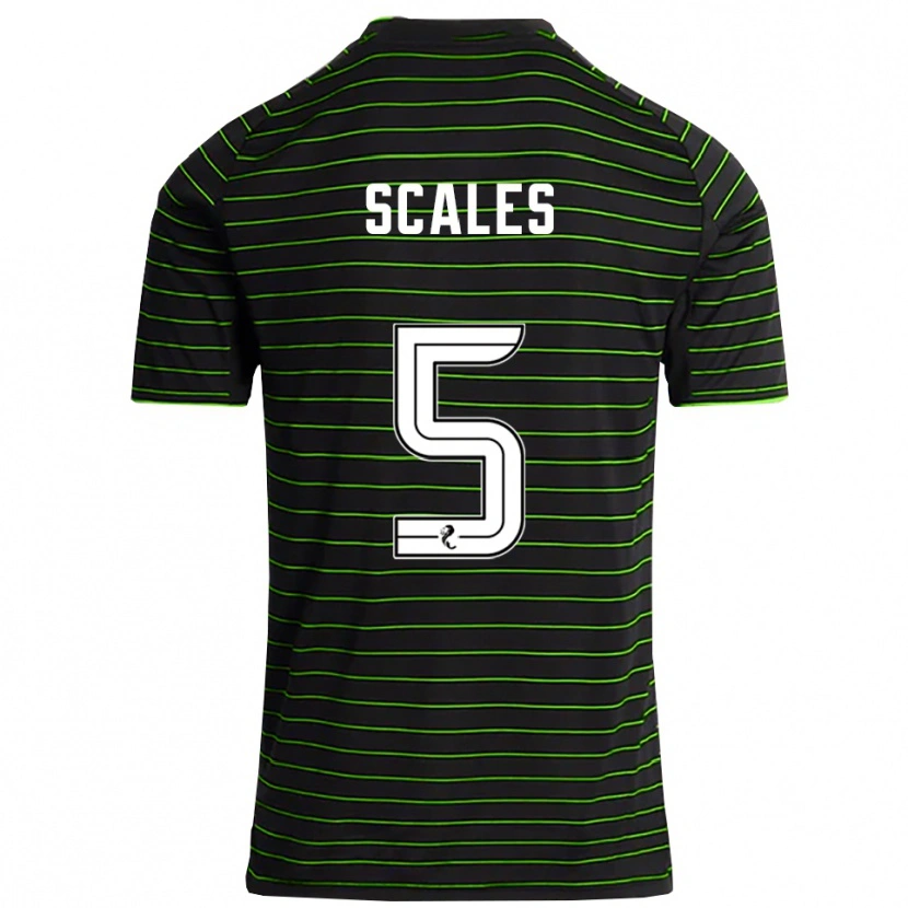 Danxen Donna Maglia Liam Scales #5 Nero Verde Kit Gara Away 2025/26 Maglietta