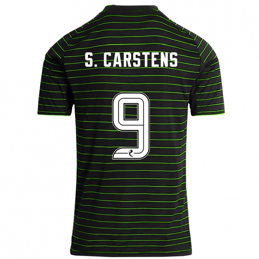 Danxen Donna Maglia Signe Carstens #9 Nero Verde Kit Gara Away 2025/26 Maglietta