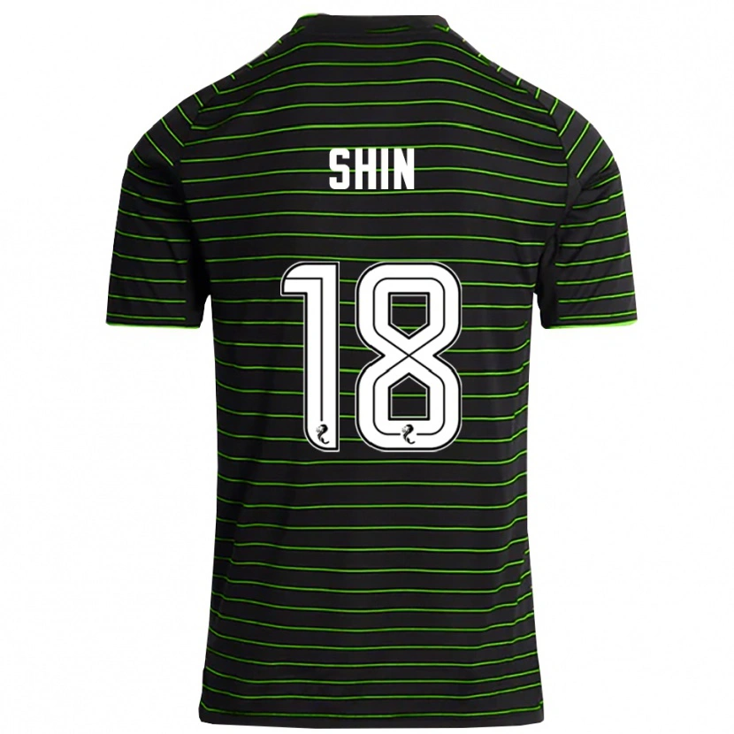 Danxen Donna Maglia Shin Yamada #18 Nero Verde Kit Gara Away 2025/26 Maglietta