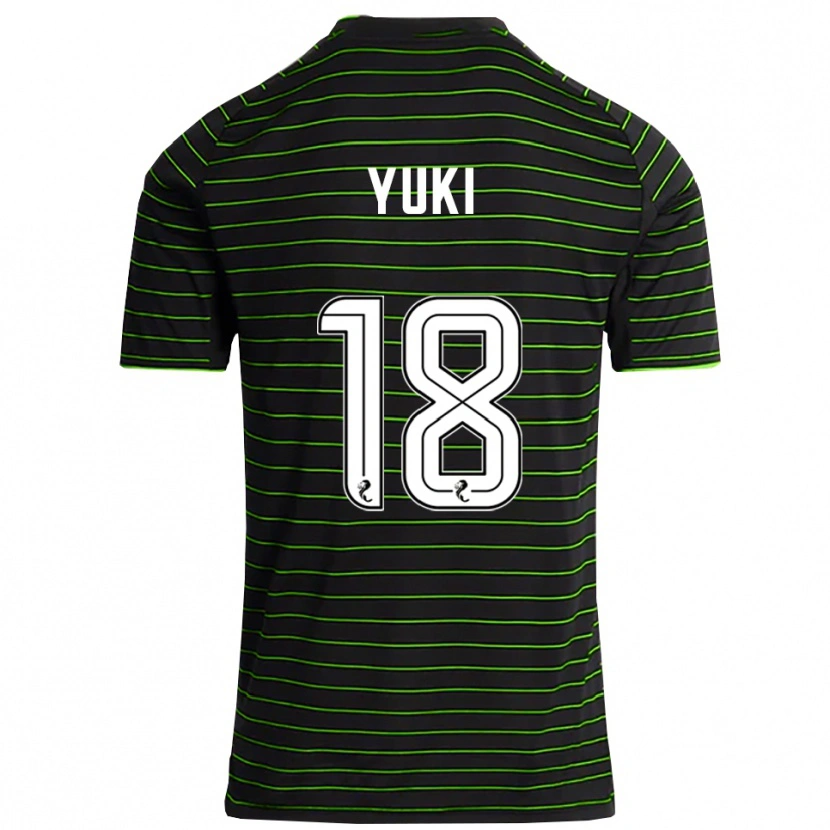 Danxen Donna Maglia Yuki Kobayashi #18 Nero Verde Kit Gara Away 2025/26 Maglietta