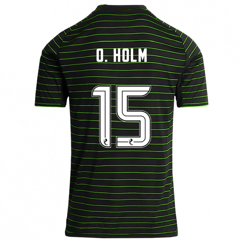 Danxen Donna Maglia Odin Thiago Holm #15 Nero Verde Kit Gara Away 2025/26 Maglietta