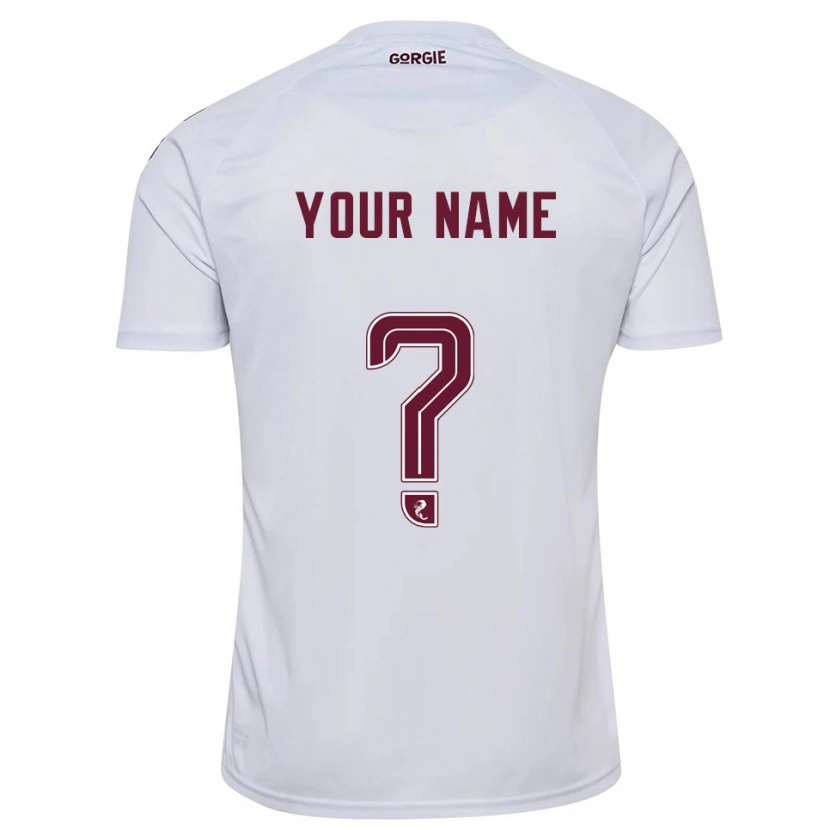 Danxen Donna Maglia Il Tuo Nome #0 Bianco Bordeaux Kit Gara Away 2025/26 Maglietta