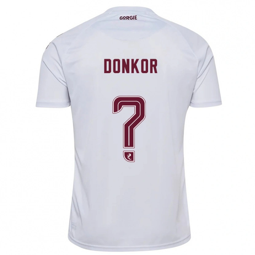 Danxen Donna Maglia Jaedon Donkor #0 Bianco Bordeaux Kit Gara Away 2025/26 Maglietta